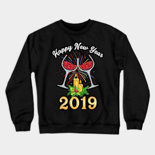 Happy New Year 2019 Copuple Wine Crewneck Sweatshirt